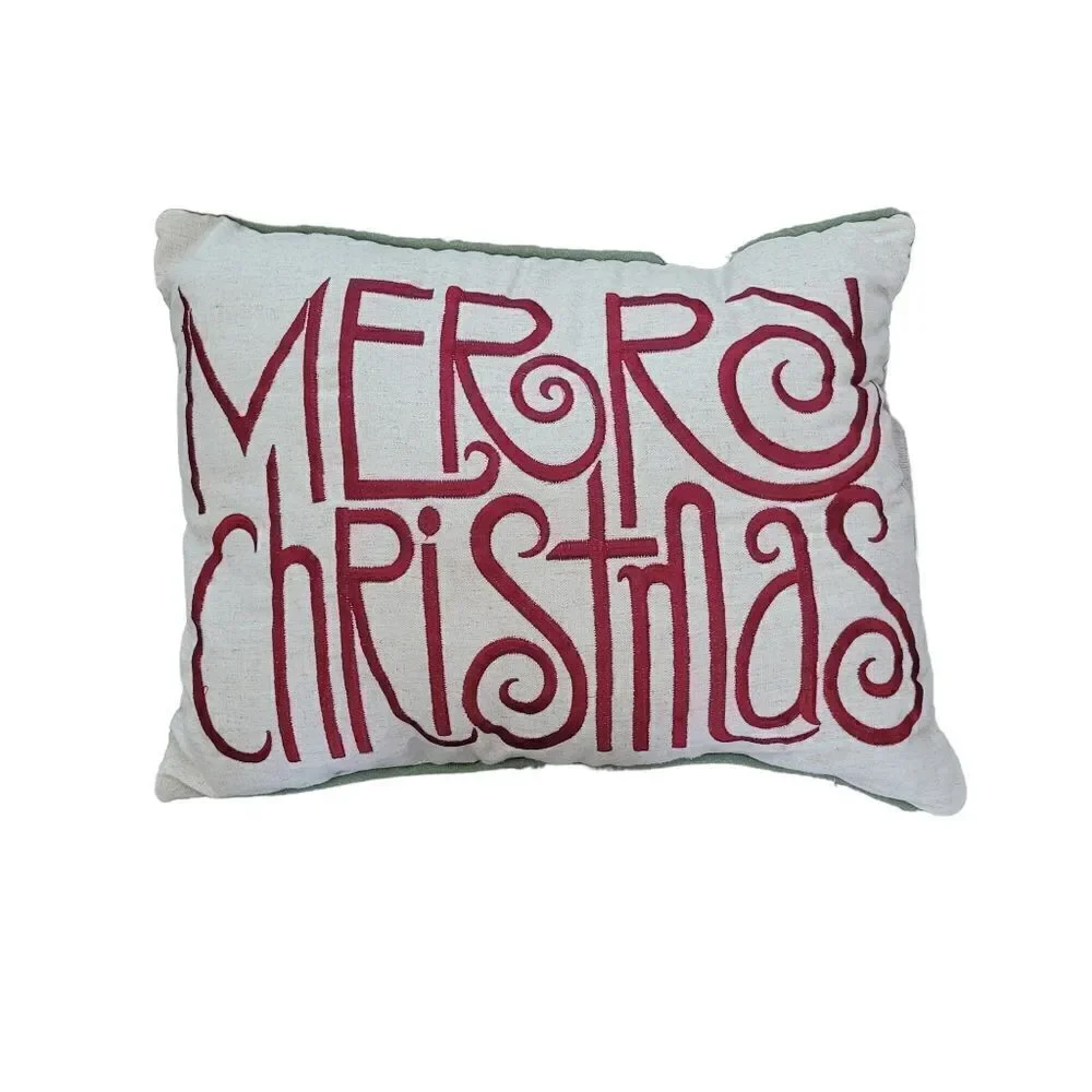 Embroidery Merry Christmas pillows